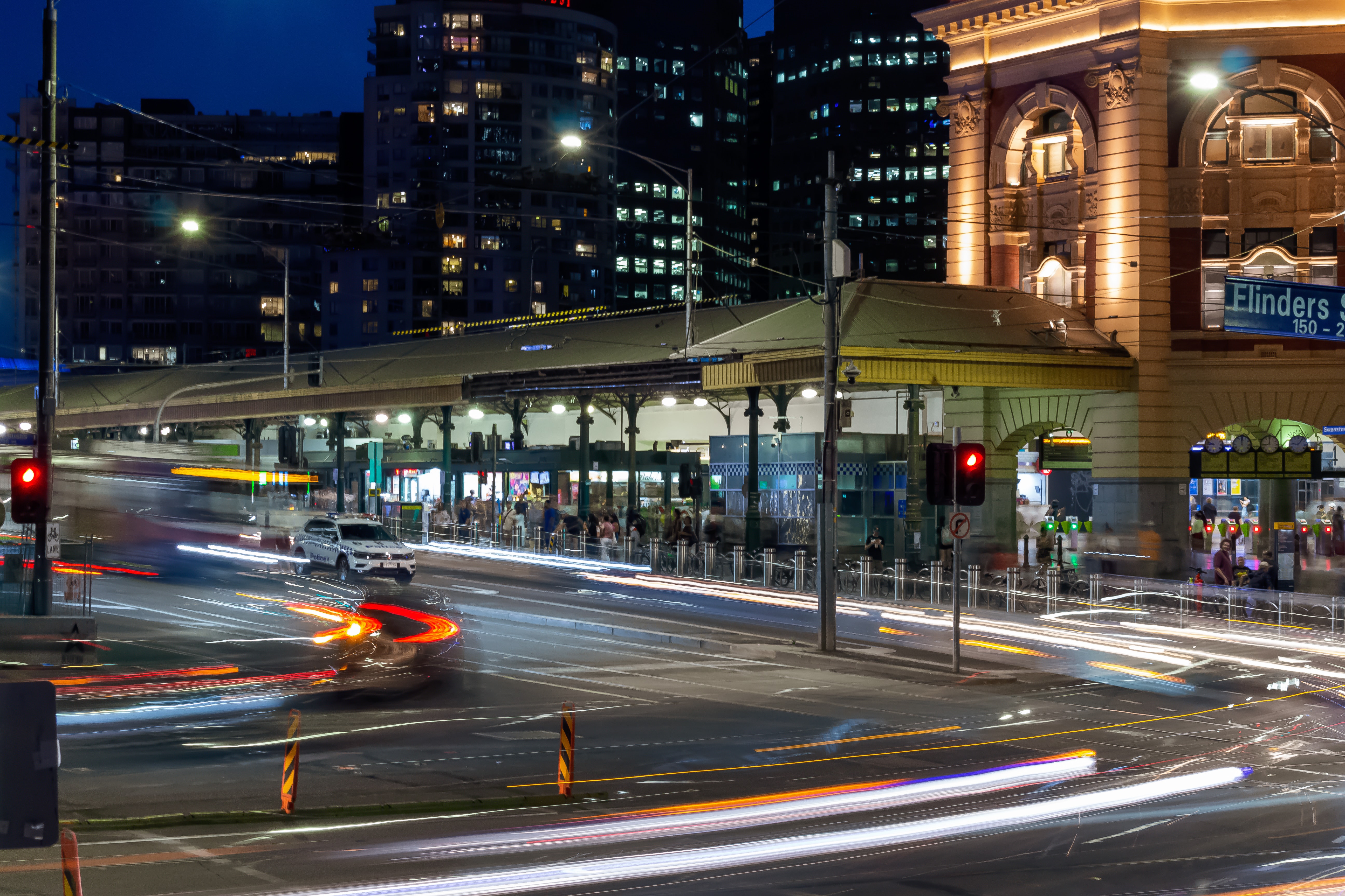 Long Exposure of Flinders Street Cross Roads